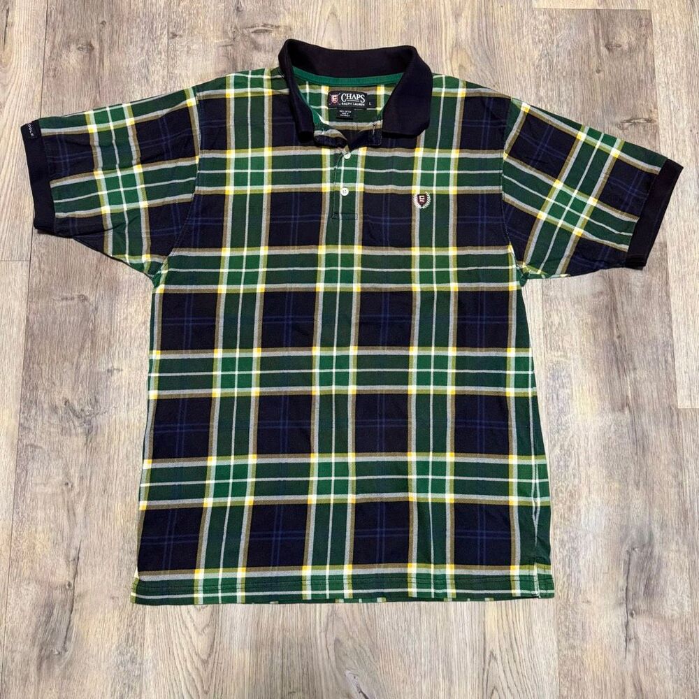 Vintage 90s Chaps Ralph Lauren Polo Shirt Large Stripe Colorblock